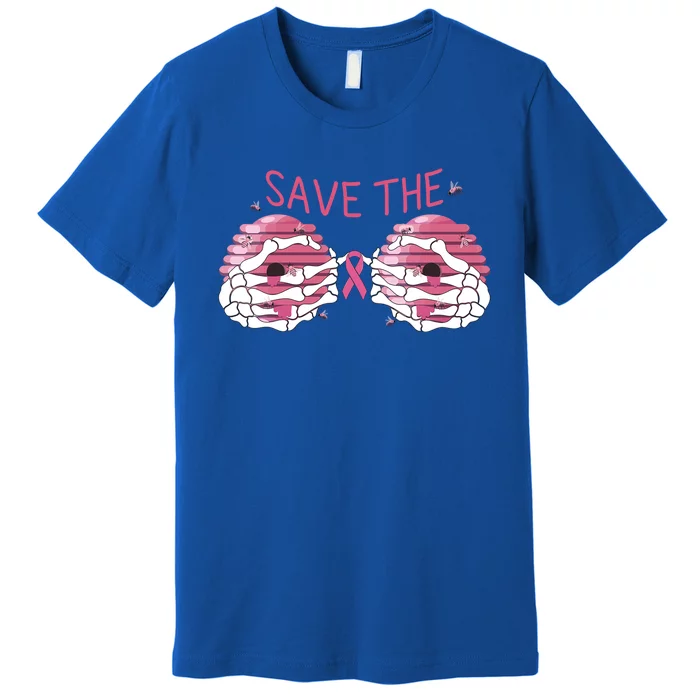 Save The Boobees Boo Bees Breast Cancer Halloween Gift Premium T-Shirt