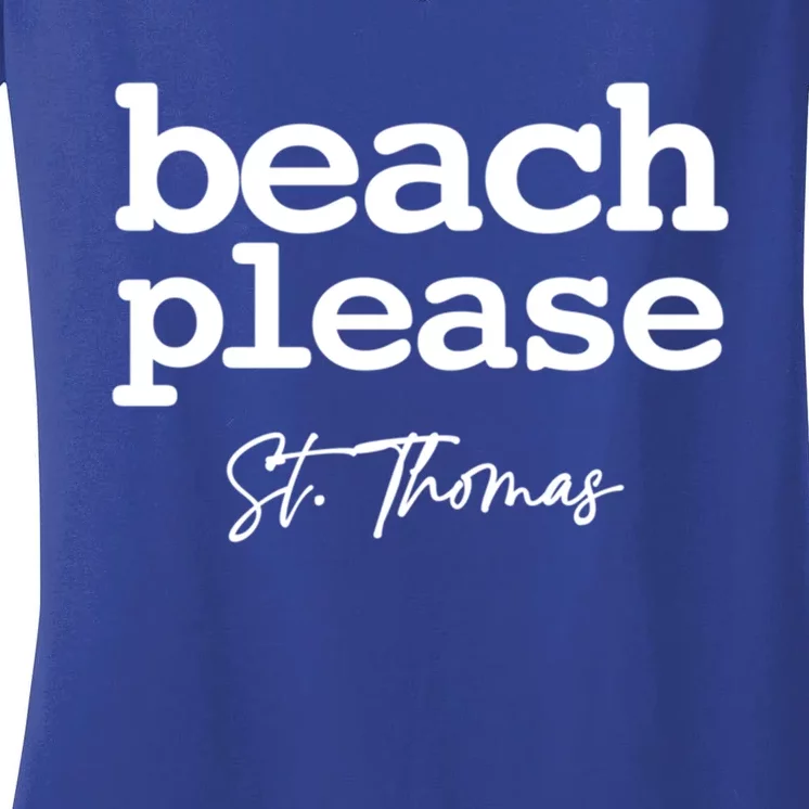 St Thomas Beach Please Simple Graphic Great Gift Women's V-Neck T-Shirt