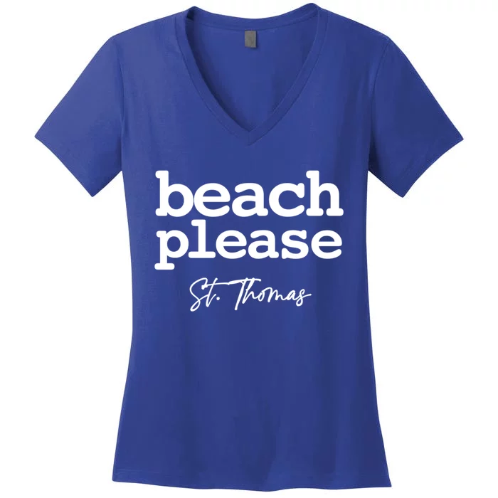 St Thomas Beach Please Simple Graphic Great Gift Women's V-Neck T-Shirt