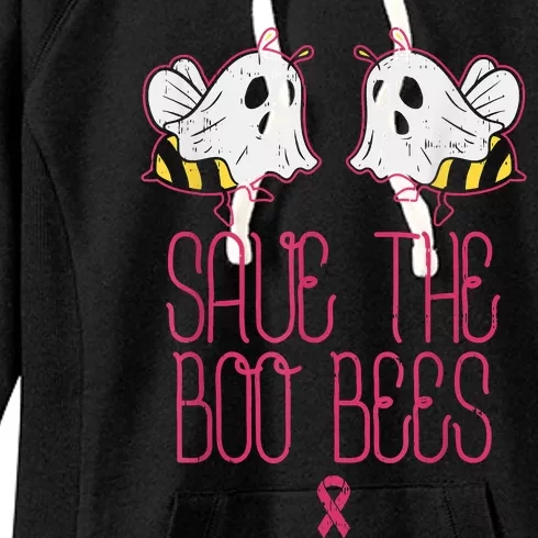 Save The Boobees Boo Bees Breast Cancer Halloween Women's Fleece Hoodie