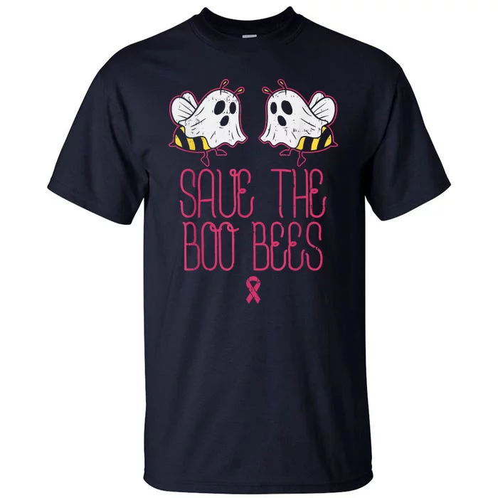 Save The Boobees Boo Bees Breast Cancer Halloween Tall T-Shirt