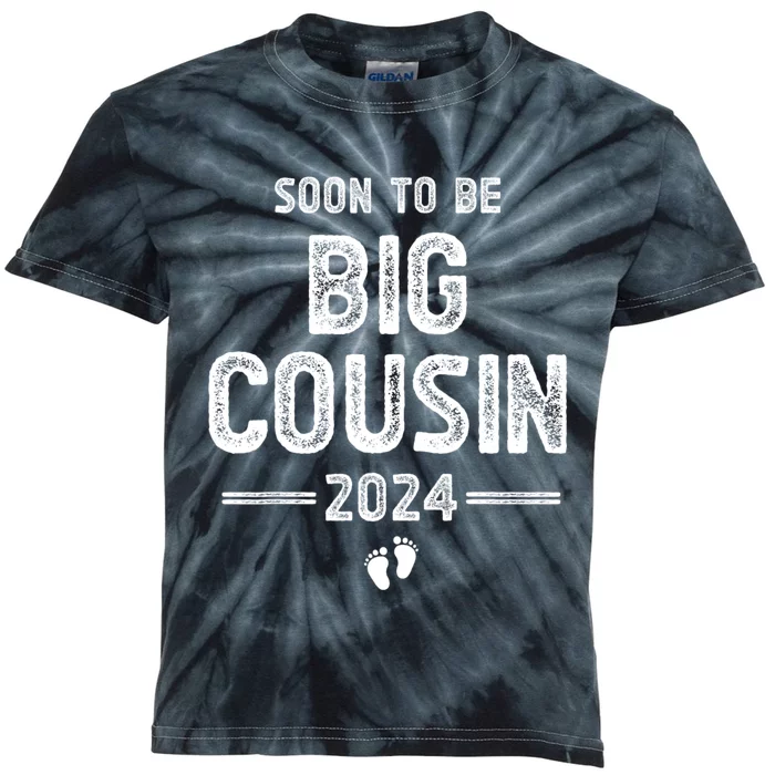 Soon To Be Big Cousin 2024 Promoted To Big Cousin Kids Tie-Dye T-Shirt