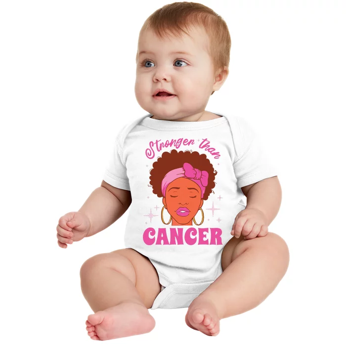 Stronger Than Breast Cancer Pink Ribbon Breast Cancer Baby Bodysuit