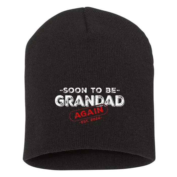 Soon To be Grandad Again est. 2024 Promoted to Grandpa Papa Short Acrylic Beanie