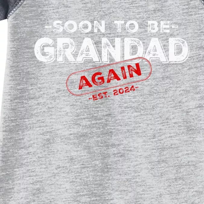 Soon To be Grandad Again est. 2024 Promoted to Grandpa Papa Infant Baby Jersey Bodysuit