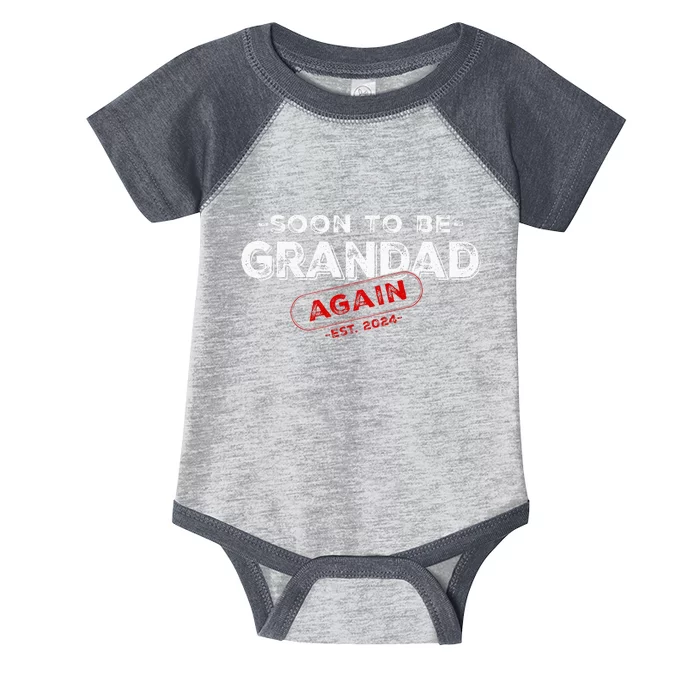 Soon To be Grandad Again est. 2024 Promoted to Grandpa Papa Infant Baby Jersey Bodysuit