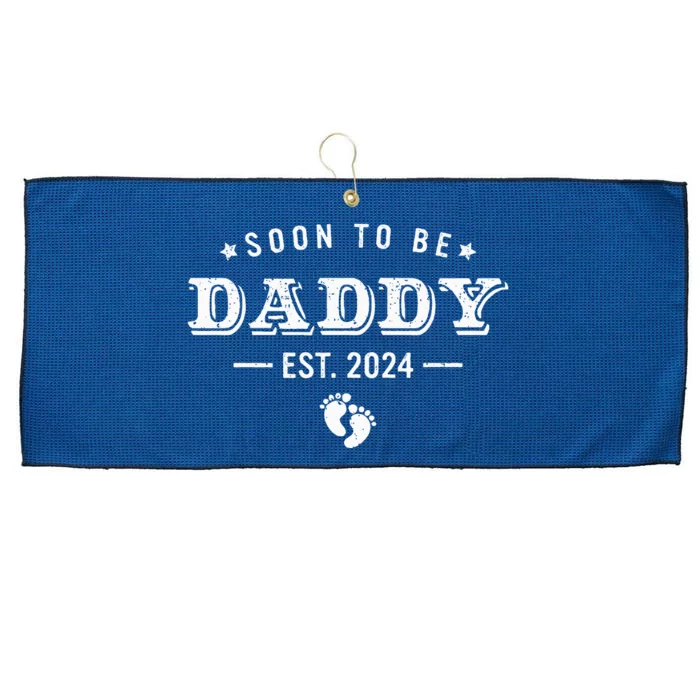 Soon To Be Dad Est 2024 Fathers Day First Time Dad Large Microfiber Waffle Golf Towel