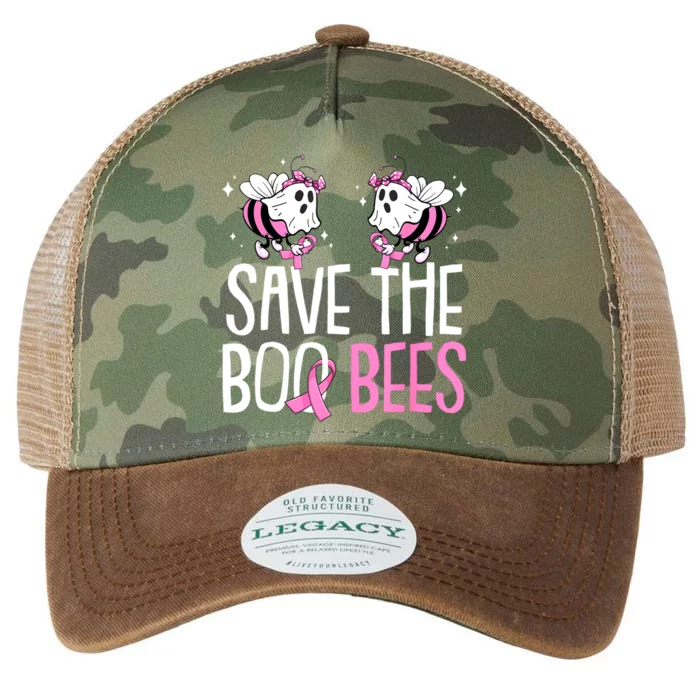 Save The Breast Cancer Awareness Boo Bees Halloween Legacy Tie Dye Trucker Hat