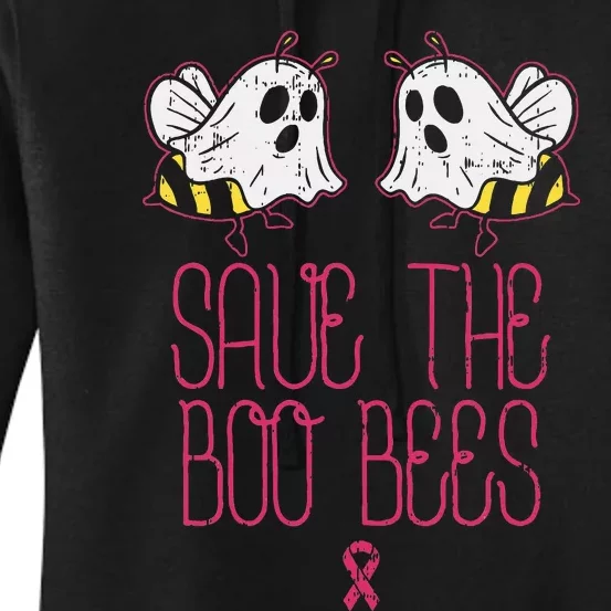 Save The Boobees Boo Bees Breast Cancer Halloween Women's Pullover Hoodie