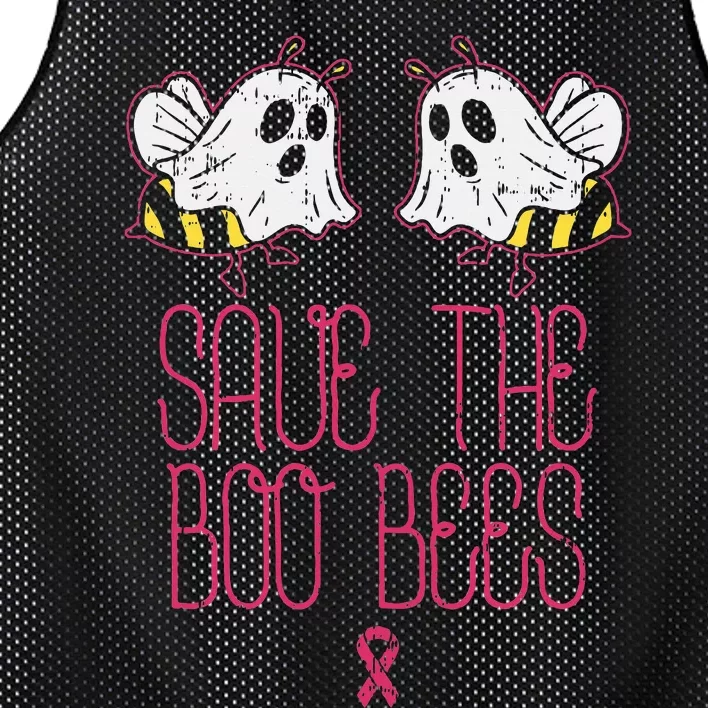 Save The Boobees Boo Bees Breast Cancer Halloween Mesh Reversible Basketball Jersey Tank