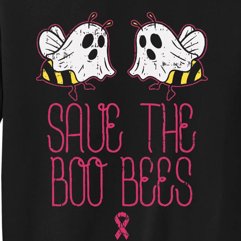 Save The Boobees Boo Bees Breast Cancer Halloween Tall Sweatshirt