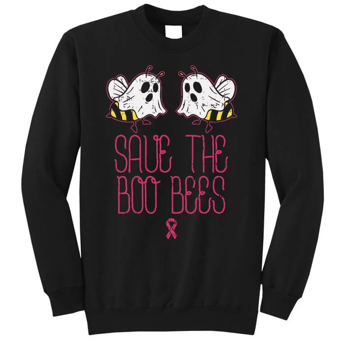 Save The Boobees Boo Bees Breast Cancer Halloween Tall Sweatshirt