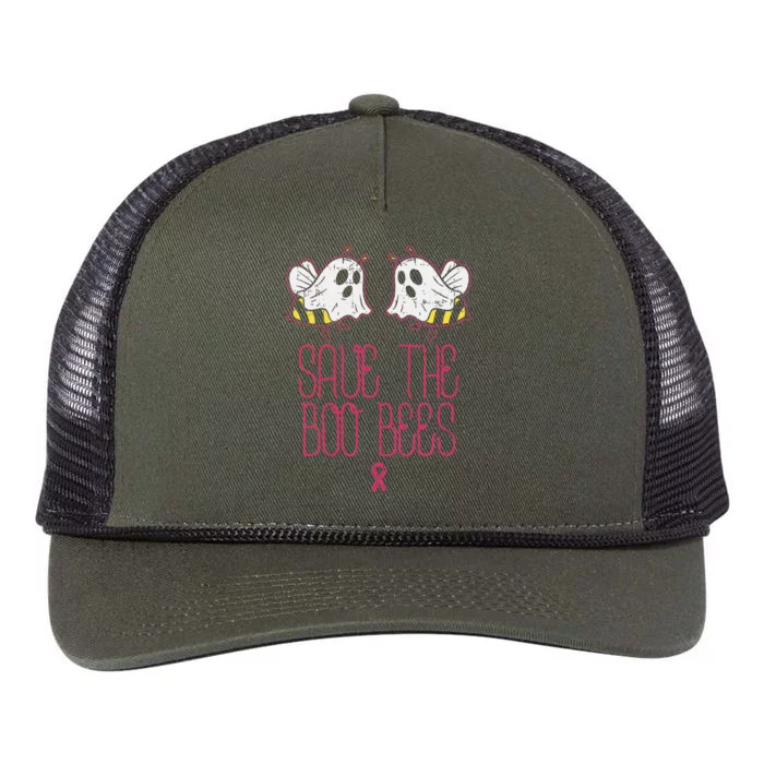 Save The Boobees Boo Bees Breast Cancer Halloween Retro Rope Trucker Hat Cap