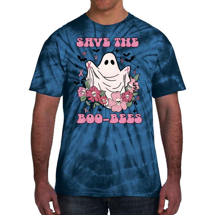 Save The Boo Bees Halloween Breast Cancer Awareness Tie-Dye T-Shirt