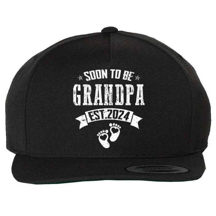 Soon To Be Grandpa Promoted To Grandpa 2024 Wool Snapback Cap