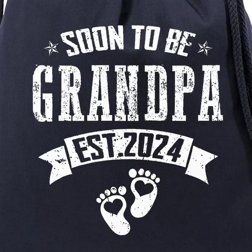 Soon To Be Grandpa Promoted To Grandpa 2024 Drawstring Bag