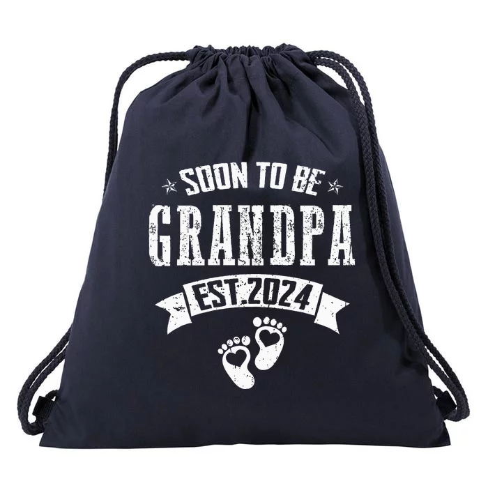 Soon To Be Grandpa Promoted To Grandpa 2024 Drawstring Bag