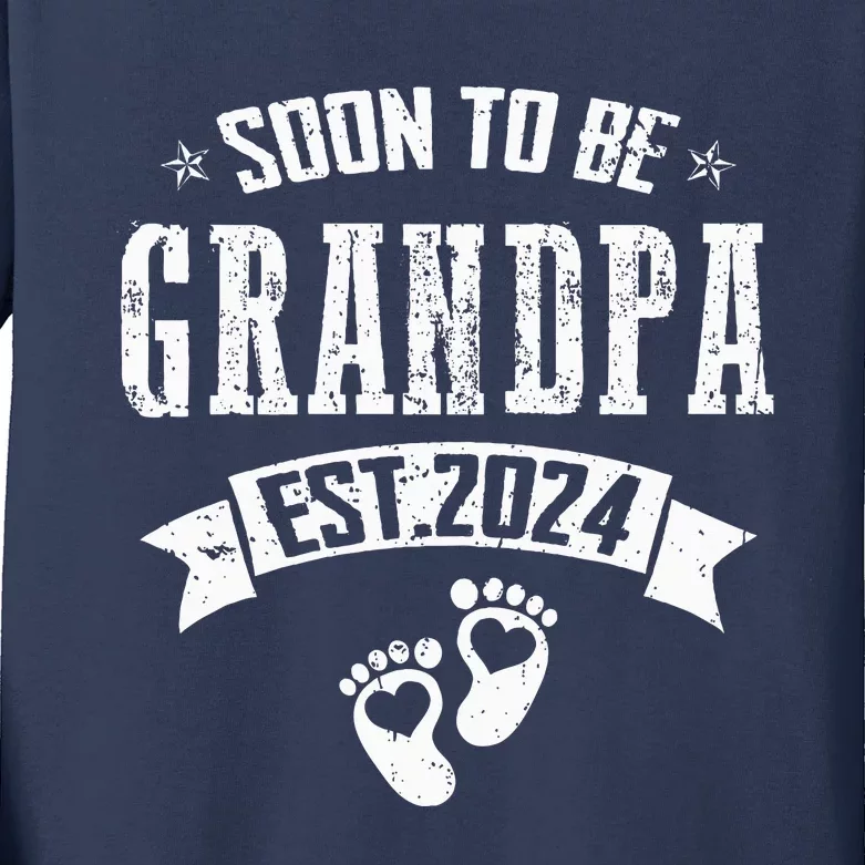 Soon To Be Grandpa Promoted To Grandpa 2024 Kids Long Sleeve Shirt