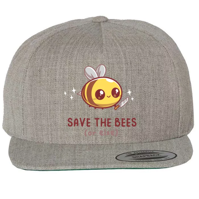 Save The Bees( Or Else) For Yellow Bees Funny Tee Wool Snapback Cap