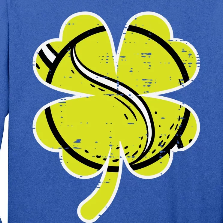 Shamrock Tennis Ball St Patricks Day Sports Meaningful Gift Tall Long Sleeve T-Shirt