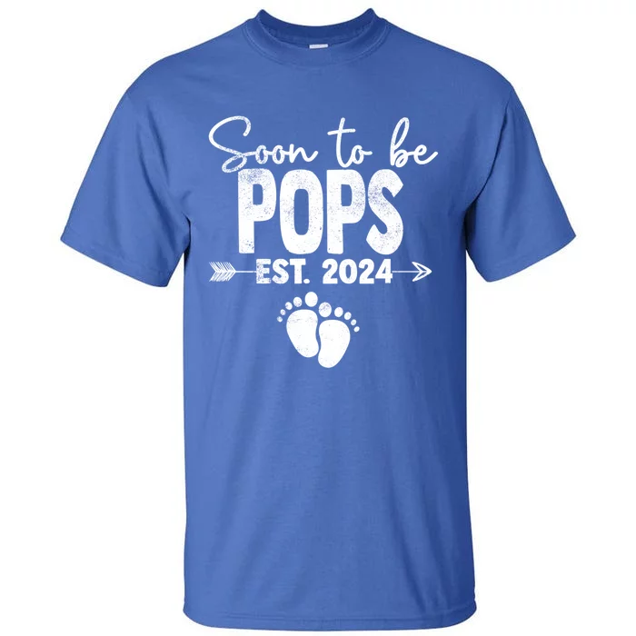 Soon To Be Pops Est 2024 Retro Promoted To Pops 2024 Gift Tall TShirt