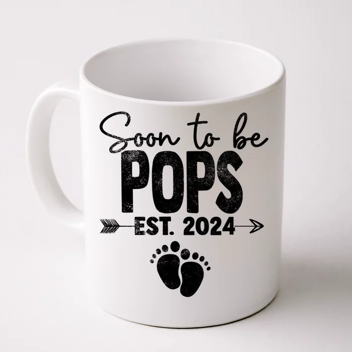 Soon To Be Pops Est 2024 Retro Promoted To Pops 2024 Gift Front & Back