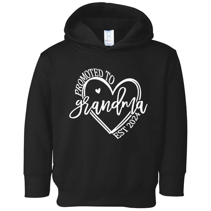 Soon to Be Grandma 2024 Promoted to Grandmother Est 2024 Toddler Hoodie