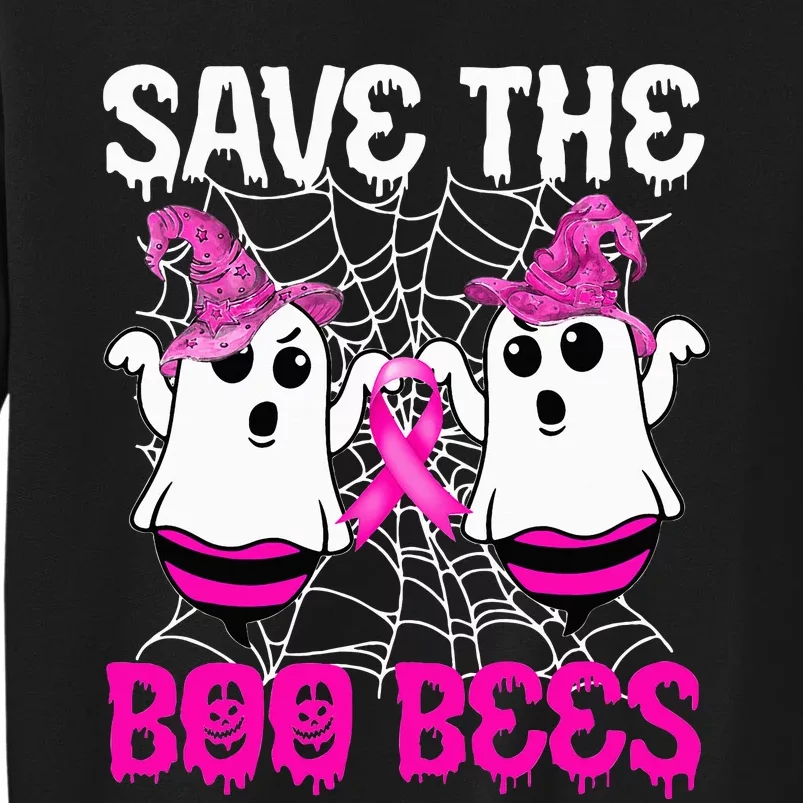 Save The Boo Bees Breast Cancer Boo Bees Ribbon Halloween Tall Sweatshirt