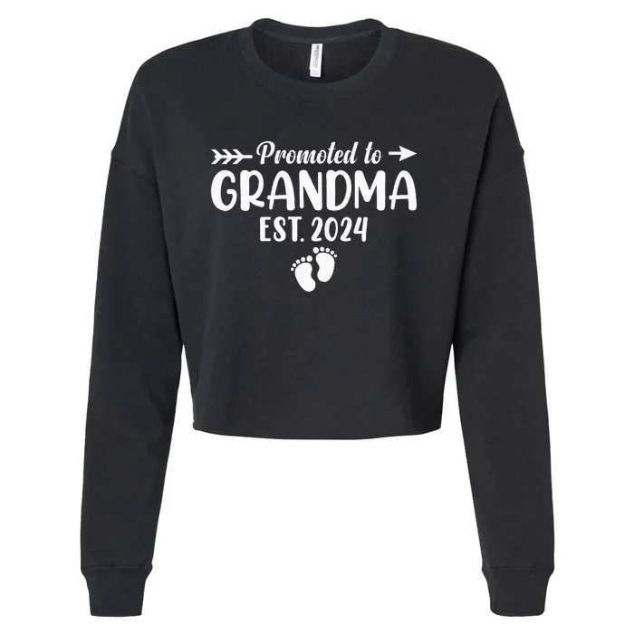 Soon To Be Grandma 2024 Promoted To Grandma Cropped Pullover Crew