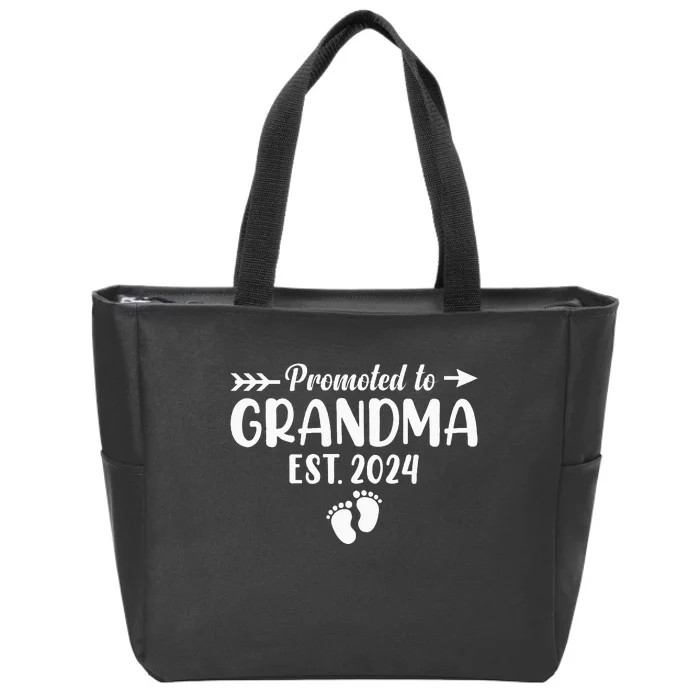 Soon To Be Grandma 2024 Promoted To Grandma Zip Tote Bag