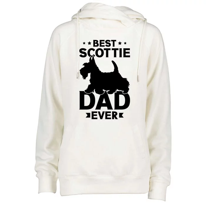 Scottish Terrier Best Scottie Dad Ever Dog Dad Gift Womens Funnel Neck Pullover Hood