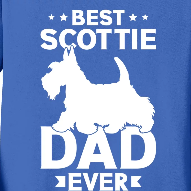 Scottish Terrier Best Scottie Dad Ever Dog Dad Gift Kids Long Sleeve Shirt