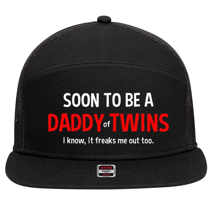 Soon To Be A Daddy Of Twins Expecting Father 7 Panel Mesh Trucker Snapback Hat