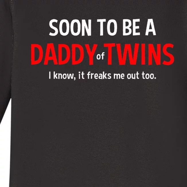 Soon To Be A Daddy Of Twins Expecting Father Baby Long Sleeve Bodysuit