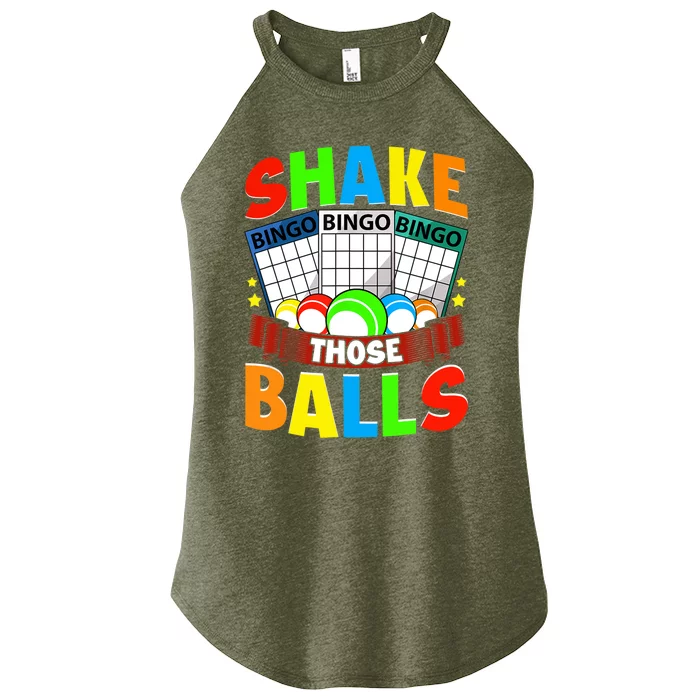 Shake Those Balls Funny Bingo Player Bingo Novelties Women’s Perfect Tri Rocker Tank