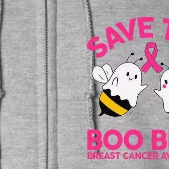 Save The Boobees Breast Cancer Halloween For Women Full Zip Hoodie