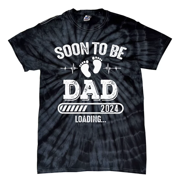 Soon To Be Dad 2024 Loading For Pregnancy Announcement Tie-Dye T-Shirt