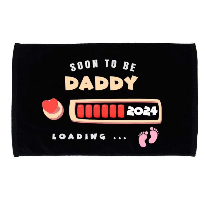 Soon To Be Daddy Pregnancy Announcement Est. 2024 Loading Microfiber Hand Towel