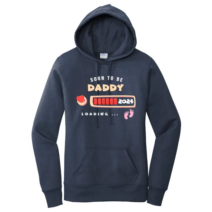 Soon To Be Daddy Pregnancy Announcement Est. 2024 Loading Women's Pullover Hoodie