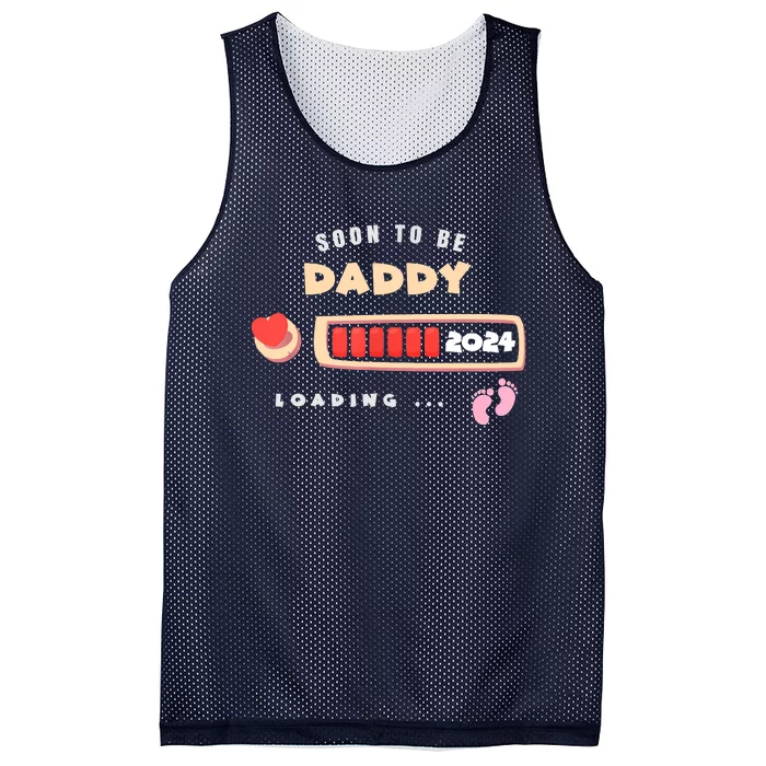 Soon To Be Daddy Pregnancy Announcement Est. 2024 Loading Mesh Reversible Basketball Jersey Tank