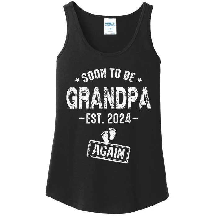 Soon To Be Grandpa Again Promoted To Grandpa Ladies Essential Tank