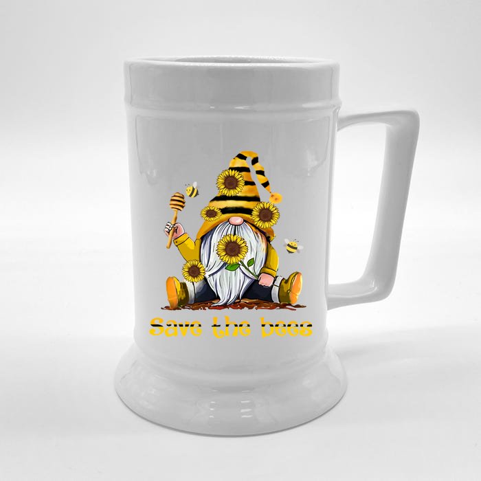 Save The Bees Gnome Gift Front & Back Beer Stein