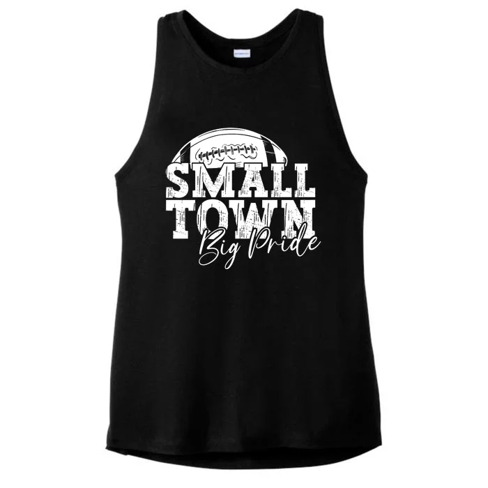 Small Town Big Pride Football Ladies Tri-Blend Wicking Tank