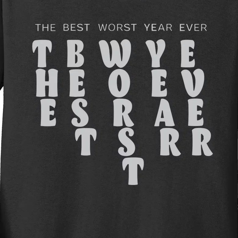 Store The Best Worst Year Ever Bubble Letter Kids Long Sleeve Shirt