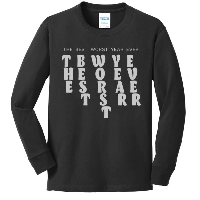 Store The Best Worst Year Ever Bubble Letter Kids Long Sleeve Shirt