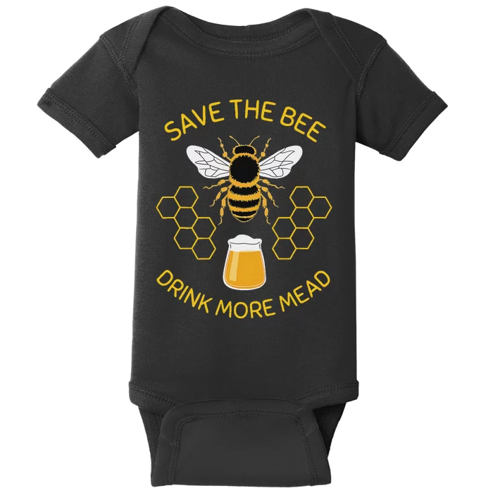 Save The Bees Drink More Mead Craft Beer Baby Bodysuit