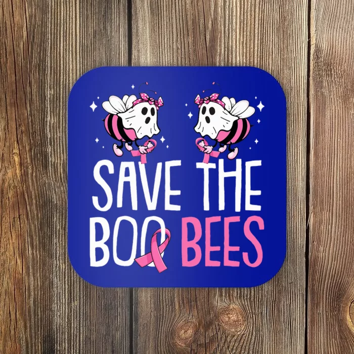 Save The Breast Cancer Awareness Boo Bees Halloween Coaster