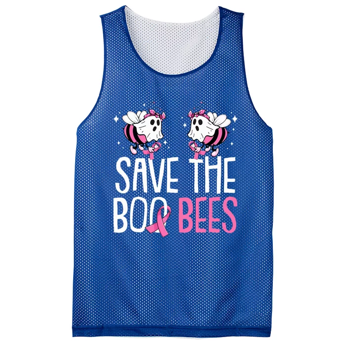 Save The Breast Cancer Awareness Boo Bees Halloween Mesh Reversible Basketball Jersey Tank