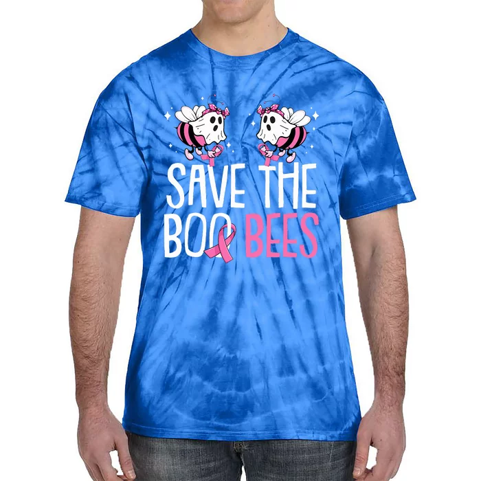 Save The Breast Cancer Awareness Boo Bees Halloween Tie-Dye T-Shirt