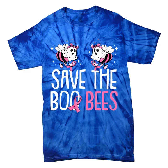 Save The Breast Cancer Awareness Boo Bees Halloween Tie-Dye T-Shirt